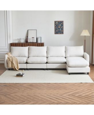 Streamdale 130" Oversize 5-Piece Modular Sectional Sofa with Ottoman