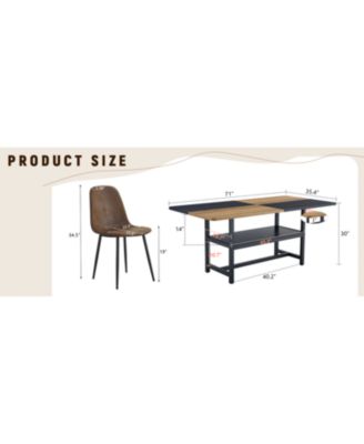 Streamdale Wooden Dining Table Set with 8 Brown Chairs