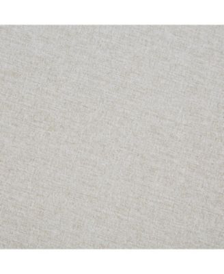 Beige Linen L-Shaped Sectional Sofa with Ottoman