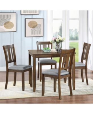 Elegant Walnut 5-Piece Dining Table Set
