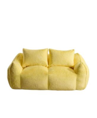Giant Yellow Bean Bag Couch with Pillows