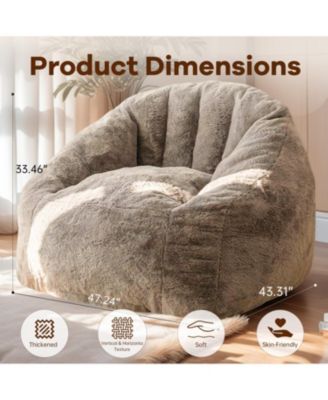 Armrest Bean Bag Chair - High-Density Foam, Comfortable Sofa for Living Room