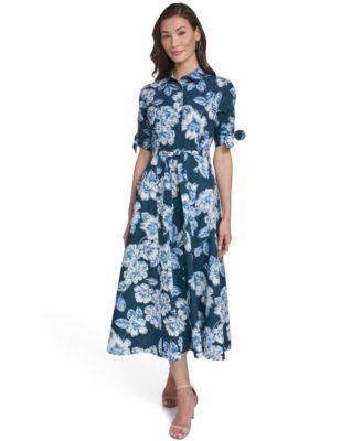 Women's Tie-Sleeve Collared Dress