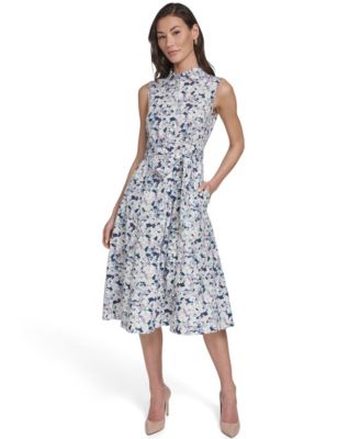 Women's Sleeveless Button Front Shirt Dress