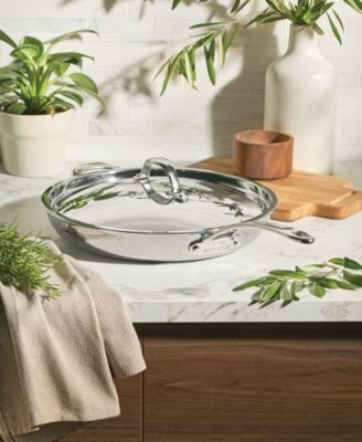 EverLast Stainless Steel 12.5" Tri-Ply Clad Covered Frying Pan