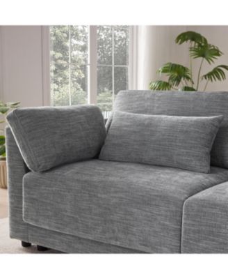 124" Modular Sectional Sofa w/ Storage, Ottoman, USB Charger