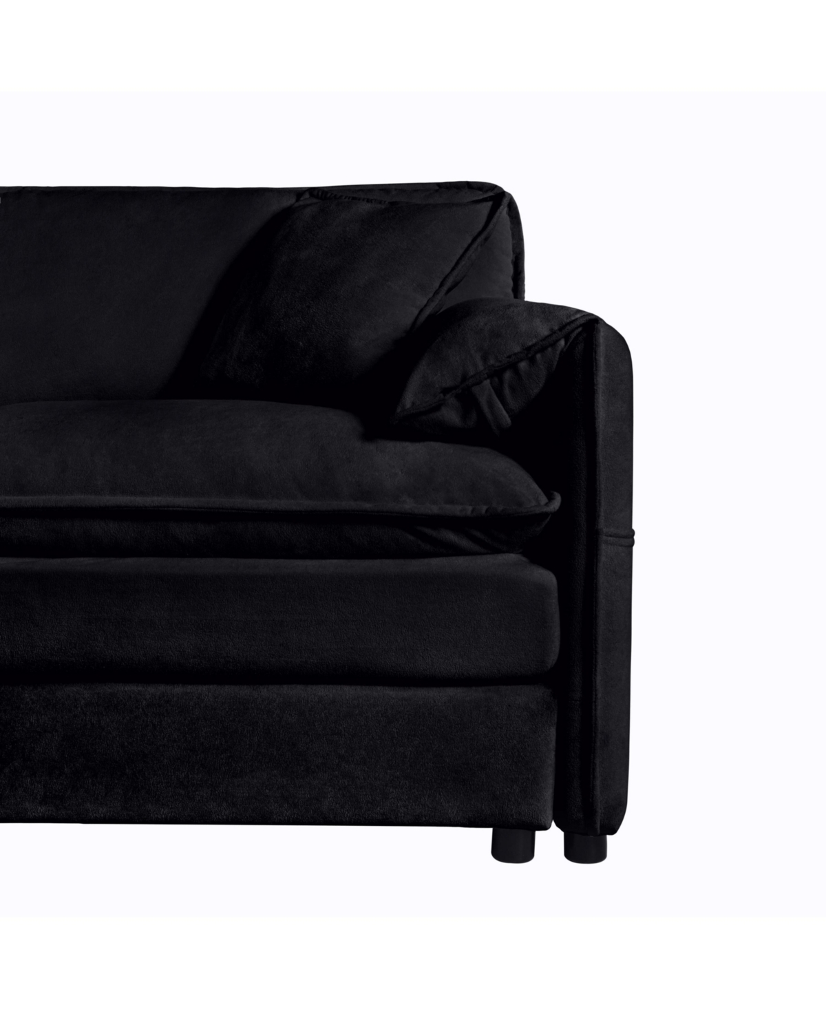 Streamdale Furniture Black Chenille Modular Sectional Sofa with Ottomans