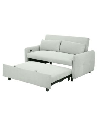 Pull-out Sofa Bed Modern 2-Seat Loveseat with USB Ports