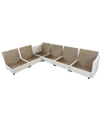  Modern 6-Seater Modular Sofa with Storage + Sofa Bed