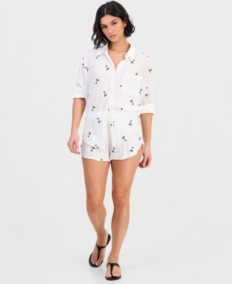 Women's Martini Embroidery Cover-Up Shorts