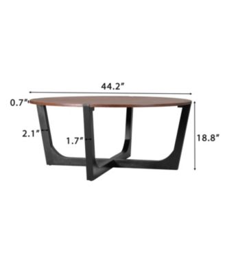 Acacia Wood Coffee Table - 44" Round Modern Design