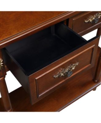 Retro Cherry Console Table with Drawers