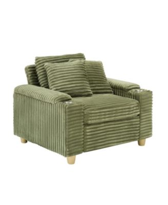 Green Corduroy Sofa Set w/ Storage