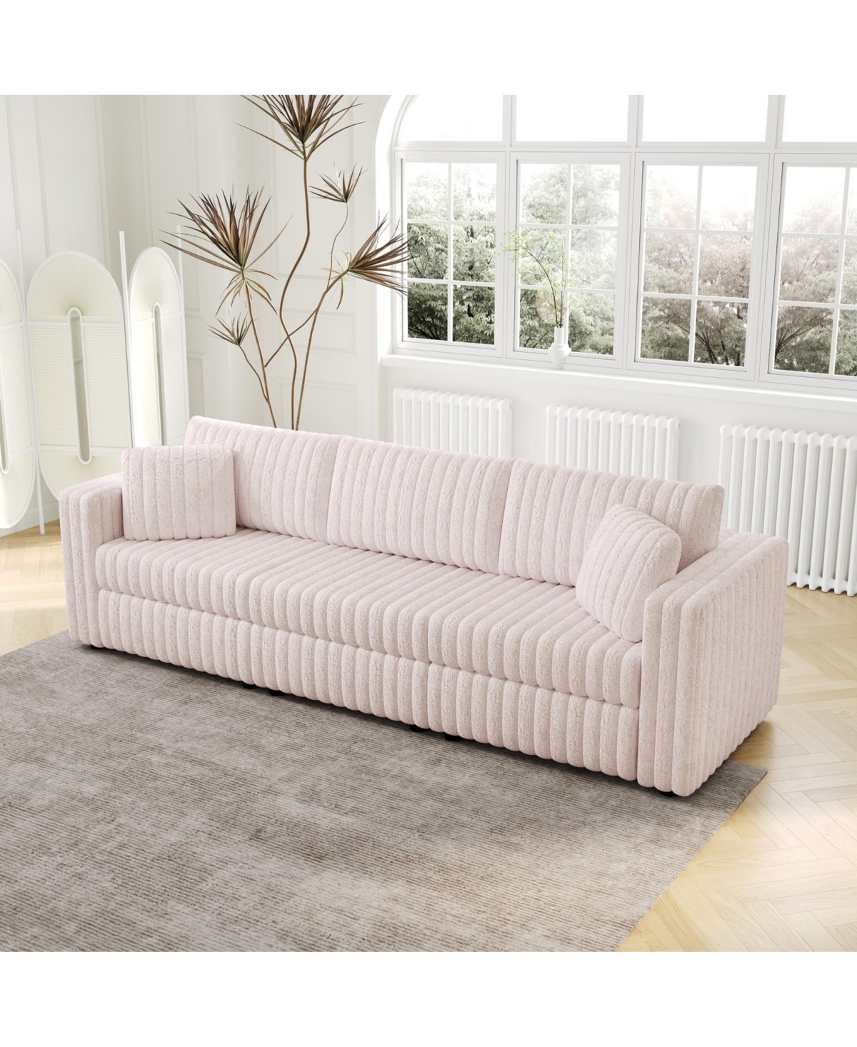 Streamdale Furniture 106" Light Pink Modular Sofa - Modern Plush & Comfortable