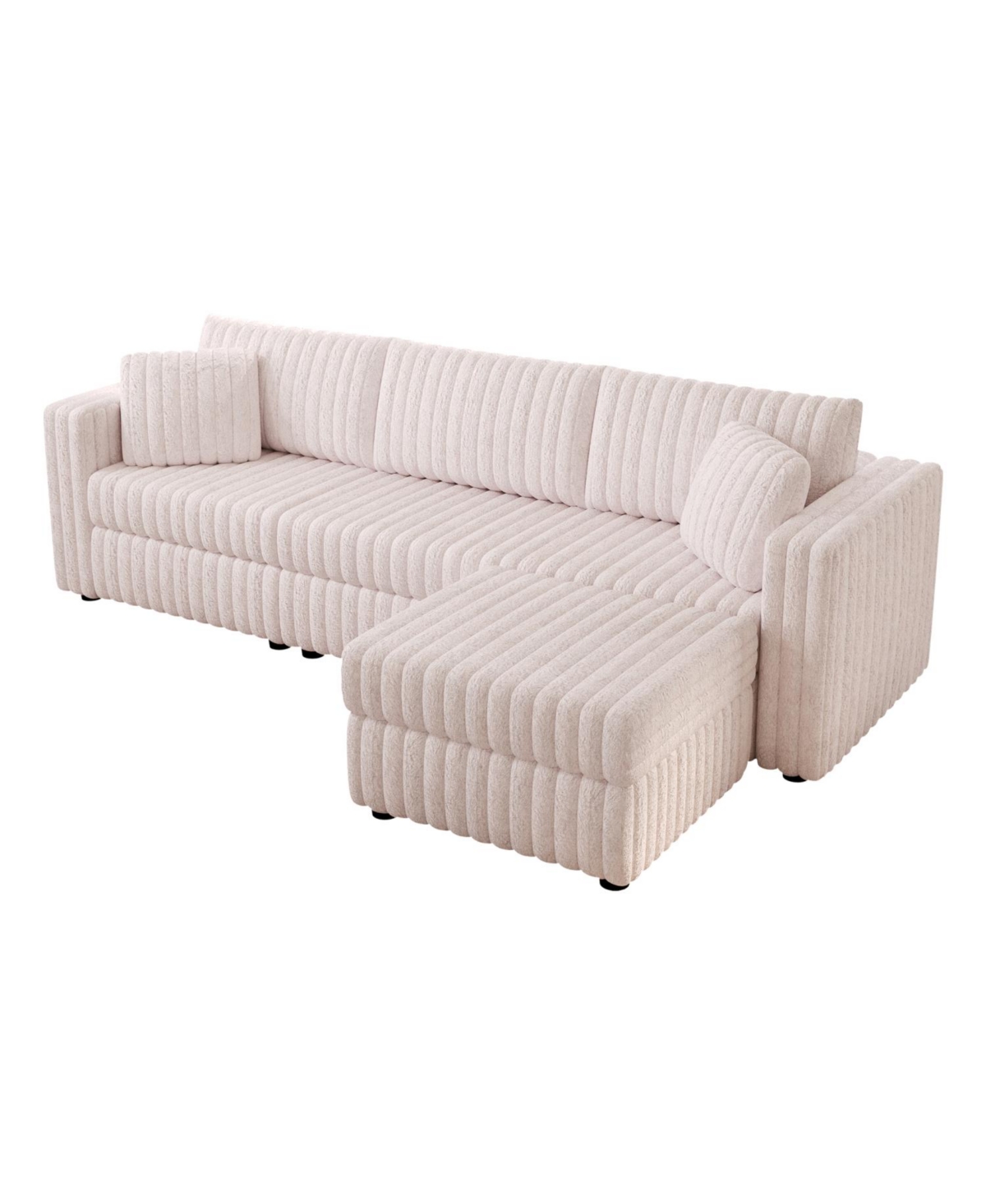 Streamdale Furniture 106" 2-Piece Fabric Upholstered Sofa & Ottoman Set