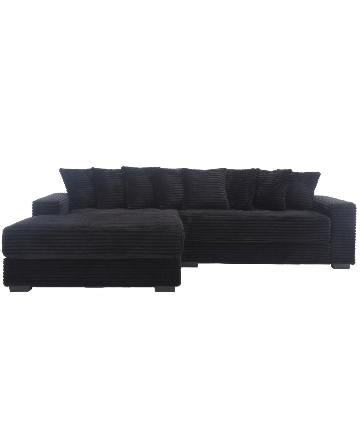 Streamdale Furniture Oversized Corduroy L Shaped Sofa with Chaise & 8 Pillows