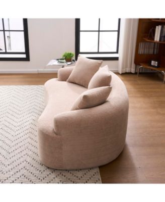 Warm Beige Chenille Loveseat Sofa