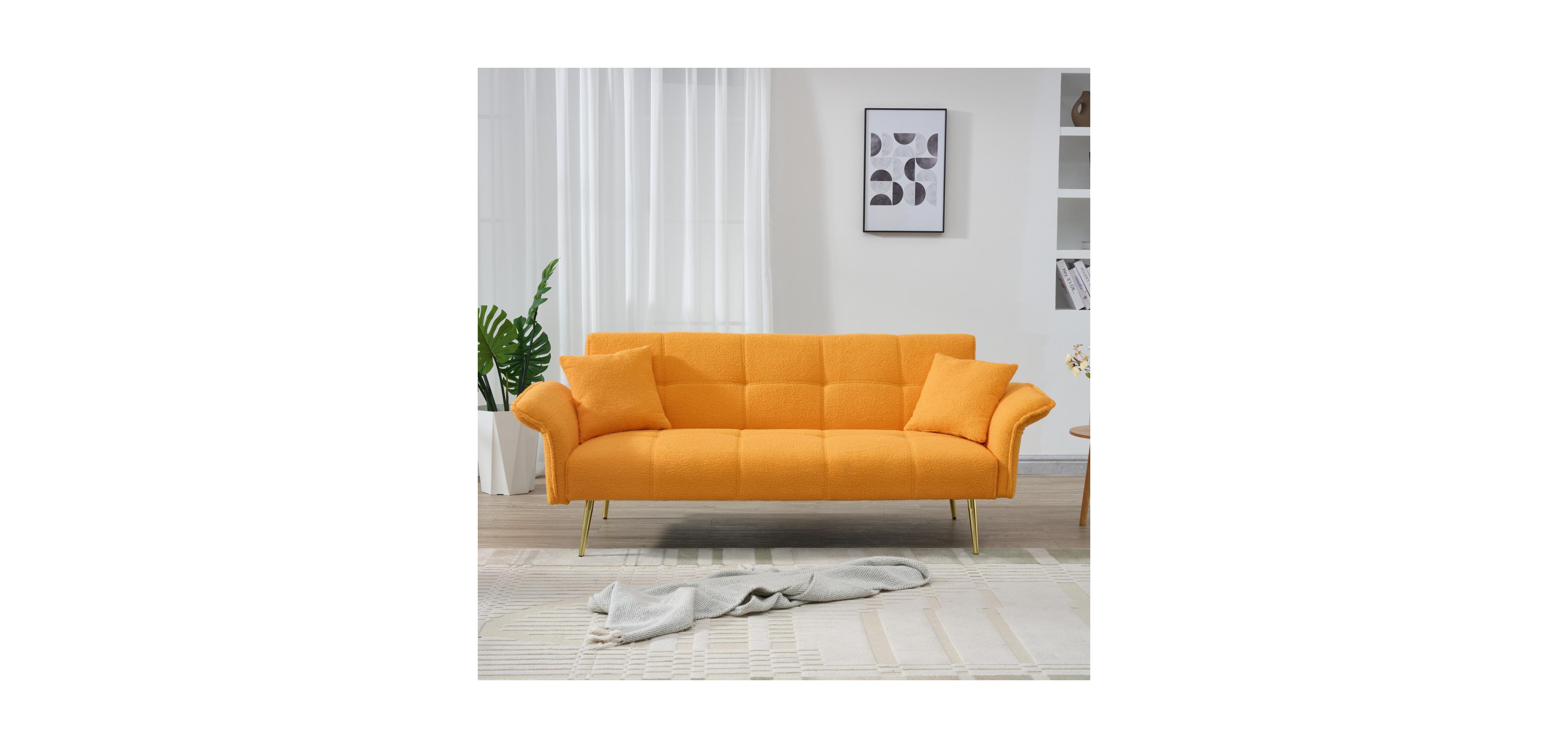 Streamdale Furniture 70" Teddy Fleece Convertible Sofa Bed