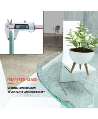 24" Round Tempered Glass Table Top - Beveled Edge