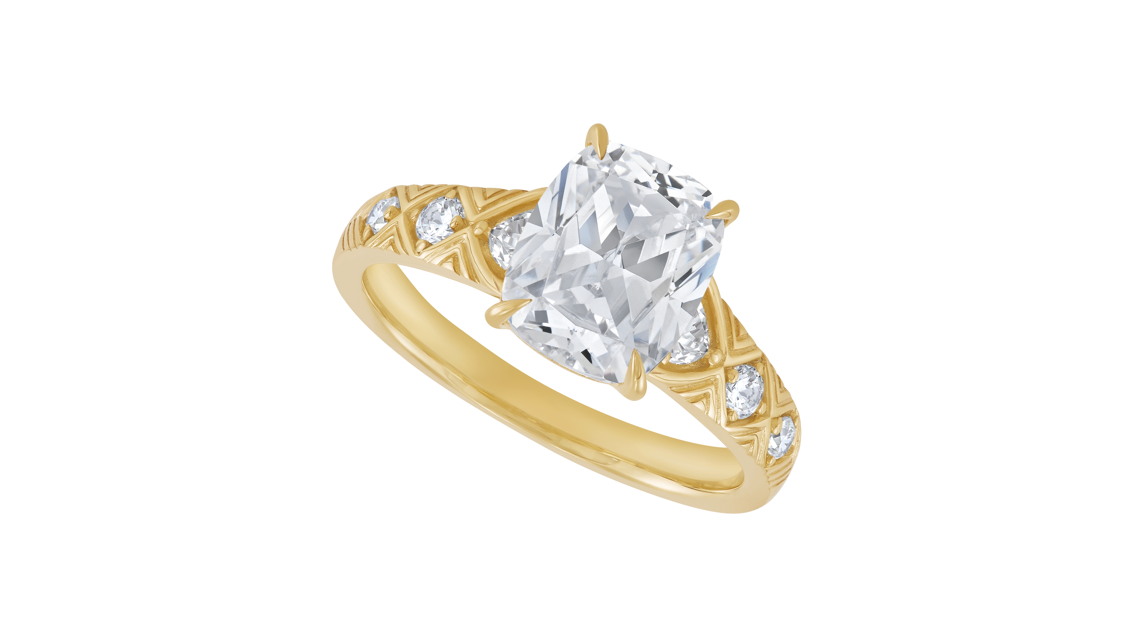 Grown With Love Lab-Grown Diamond Engagement Ring (3-1/3 ct. t.w.) 14k Yellow Gold