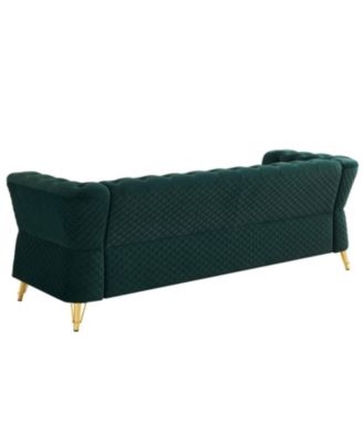 Modern Tufted Velvet Sofa 87.4 inch for Living Room