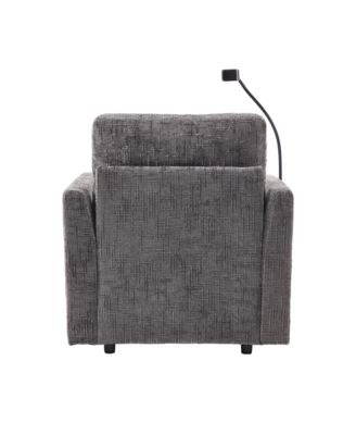 Multifunctional Chenille Recliner Sofa with Storage & Phone Bracket