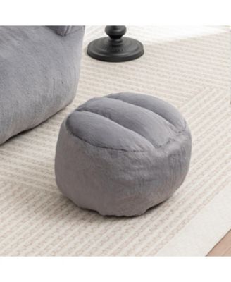 Comfy Faux Fur Bean Bag Chair w/ Footstool