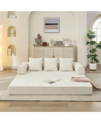 Convertible Folding Mattress Couch - Beige
