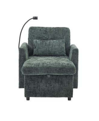 Multifunctional Chenille Recliner Sofa with Storage & Phone Bracket