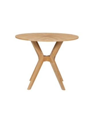 Streamdale Mid-Century Modern Round Dining Table - Oak Veneer