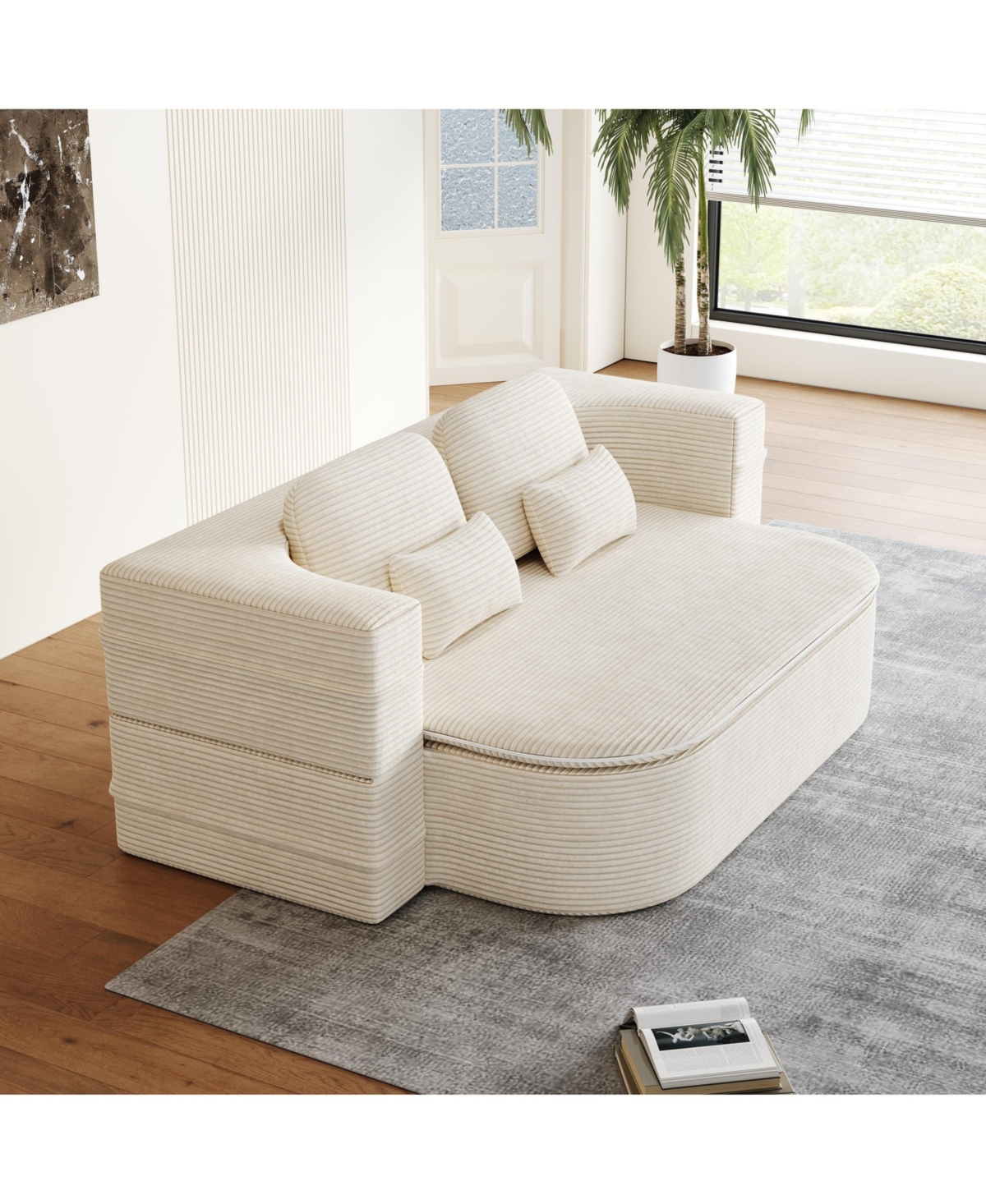 Streamdale Furniture 75" Foldable Sofa Bed with Blanket