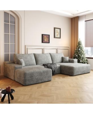 107" Cloud Sectional Sofa with Ottoman