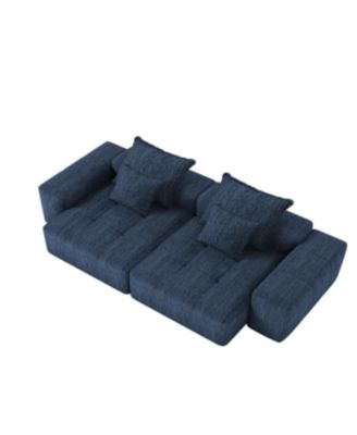 Modern Oversized Chenille Sectional Sofa with Chaise & Pillows