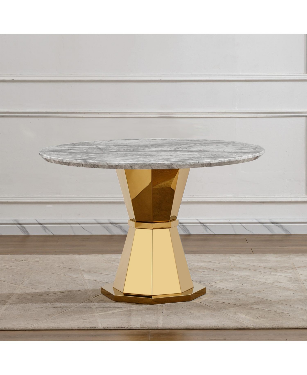 Streamdale Furniture Round Faux Marble Dining Table