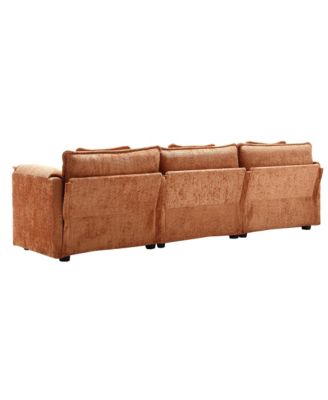 Oversized Sectional Cloud Couch, Modern Chenille L Shape, Ottoman & Memory Foam