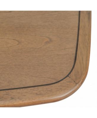 Streamdale Modern Wooden Dining Table with Storage Shelf, Walnut Finish