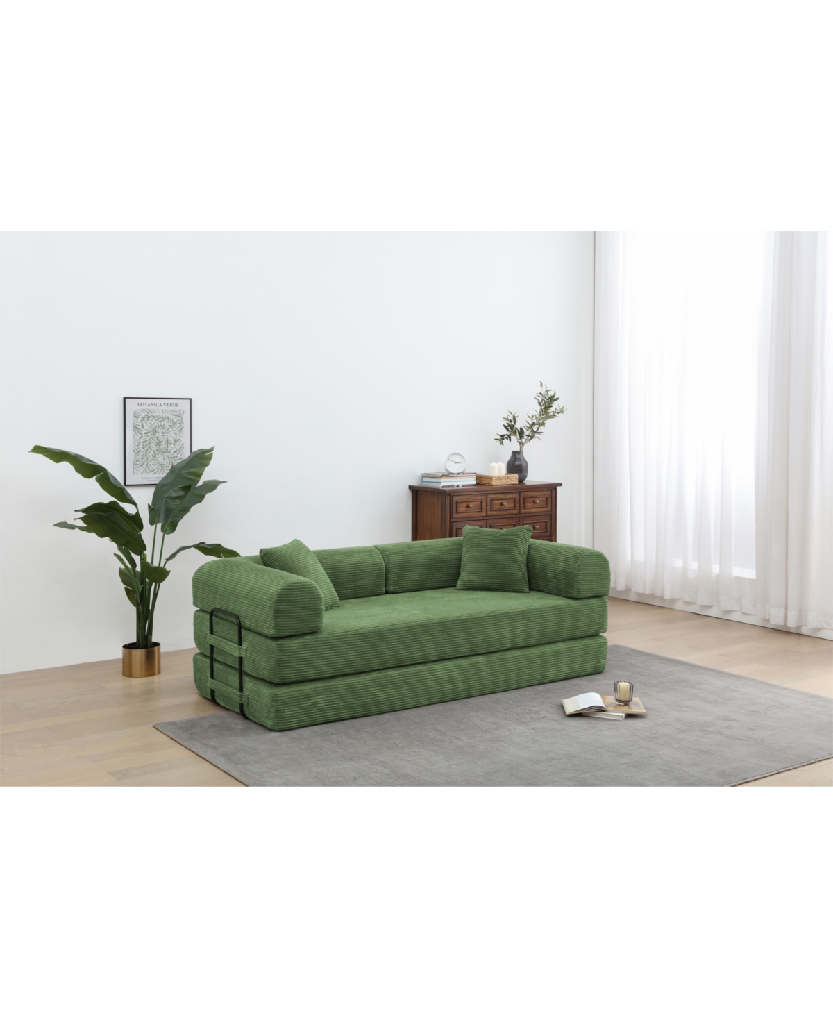 Streamdale Furniture Streamdale Corduroy Convertible Sleeper Sofa Bed