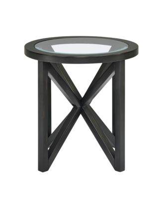  Modern Glass Coffee Table - Wood Base, Round Top