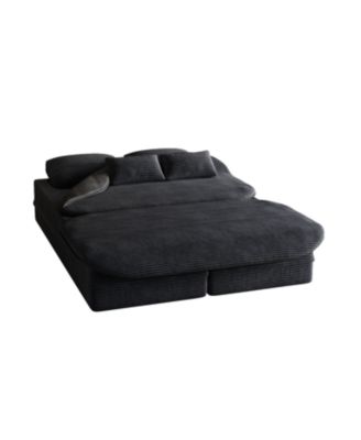 75" Foldable Sofa Bed with Blanket