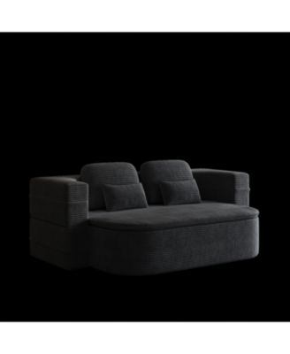 75" Foldable Sofa Bed with Blanket