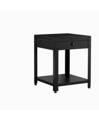 Square Double-Layer Coffee Table - Hidden Compartment & Fingerprint Lock