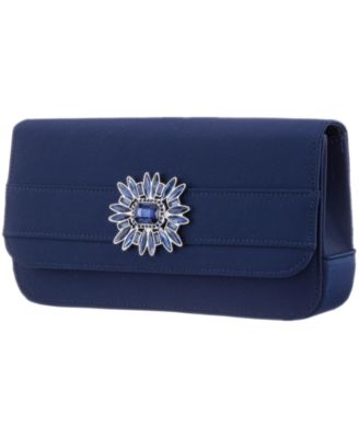 Art Deco Crystal Ornament Magnetic Snap Clutch