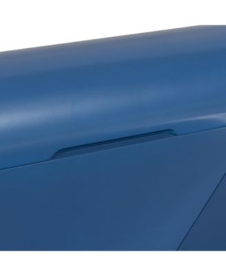 Modern Blue Entryway Table with Drawers & Geometric Legs