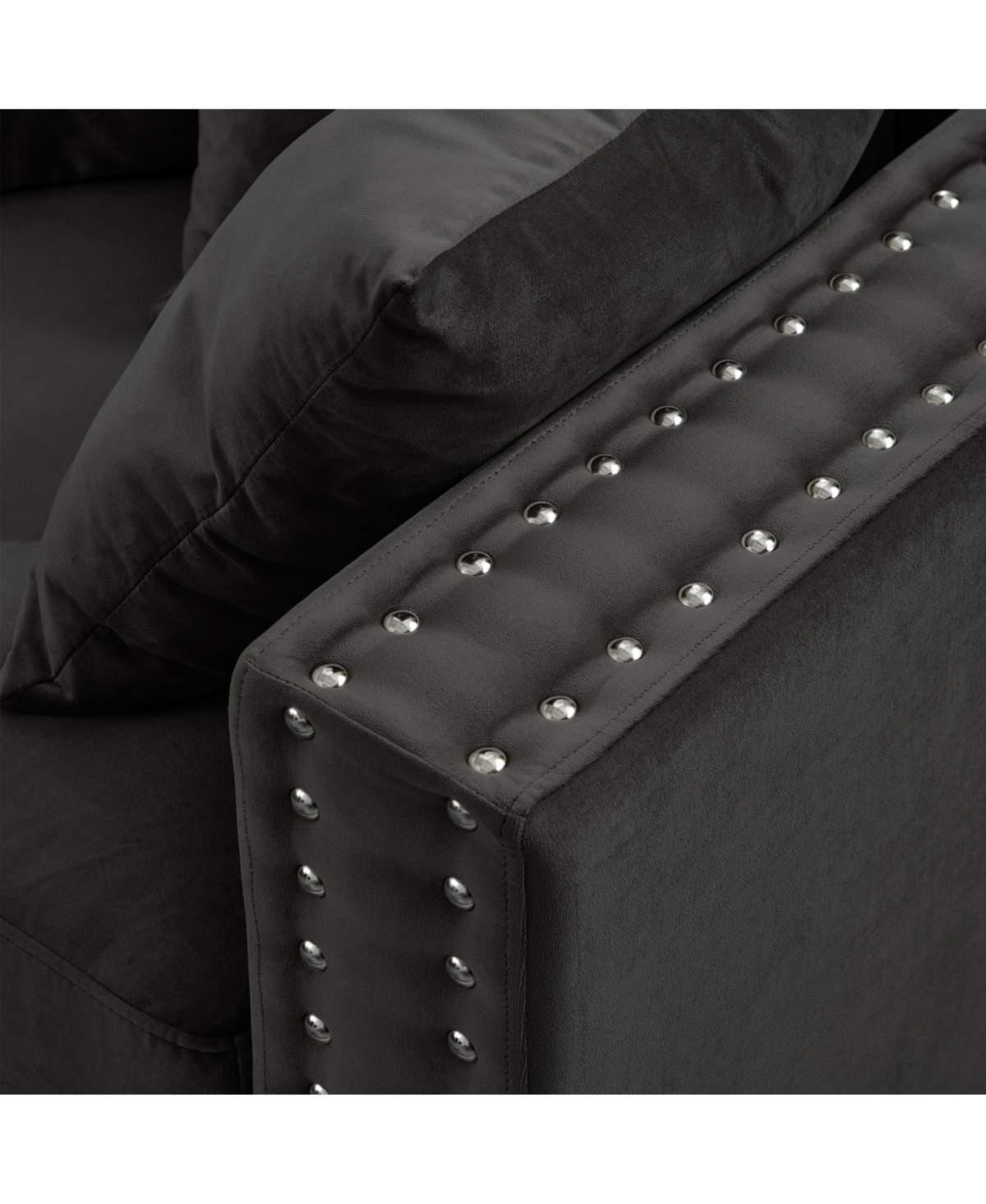 Streamdale Furniture Modern Velvet Loveseat Sofa - Black