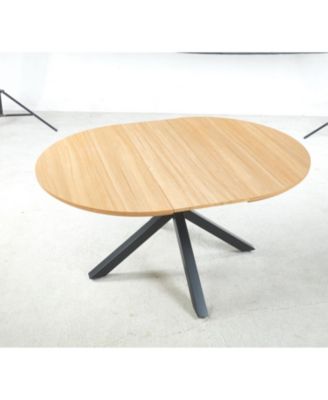 120/160x120x75cm Extendable Dining/Office/Coffee Table, Metal Leg, MDF Top