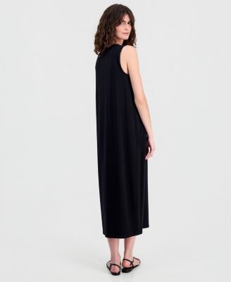 Women's Stretch Jersey Knit Round-Neck Dress