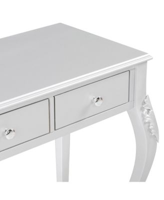 Streamdale Luxury Vanity Desk with Mirror & 3 Drawers - Silver