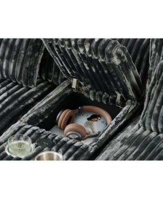 120" U-Shaped Sofa w/ Console Table, USB Ports & Pillows