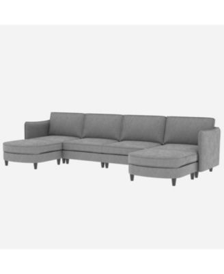 Streamdale 141.5" U-Shaped Sofa Couch with Ottoman & Pockets