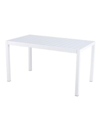 55" White Modern Table - Indoor/Outdoor Dining, Patio, Garden
